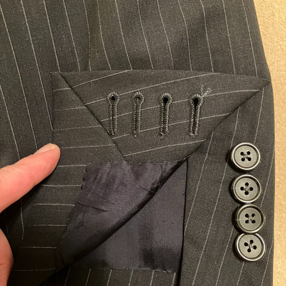 Brooks Brothers Navy Blue Pinstripe Suit - Size: 45R - Picture 4 of 16
